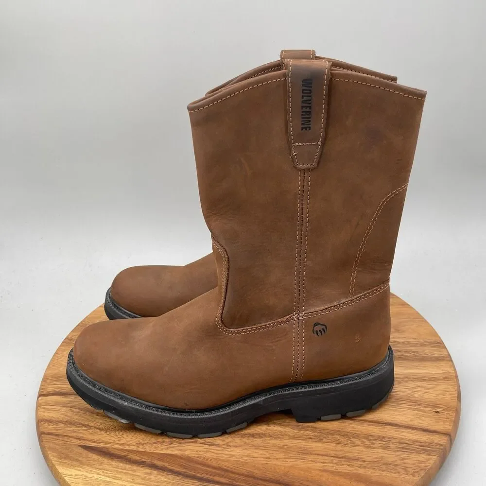 Wolverine Wellington Boots Mens Size 12 M Brown Leather Work Western Cowboy
